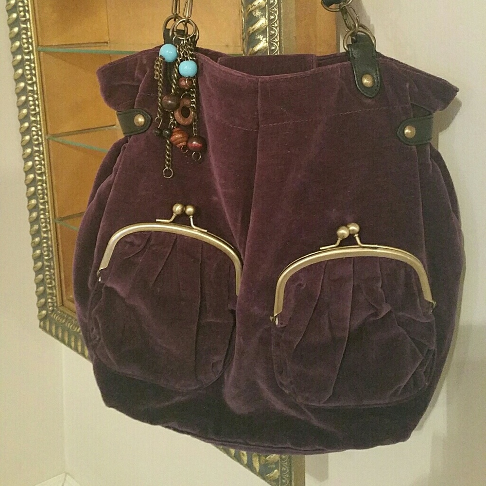 Ted Baker purple velvet bag